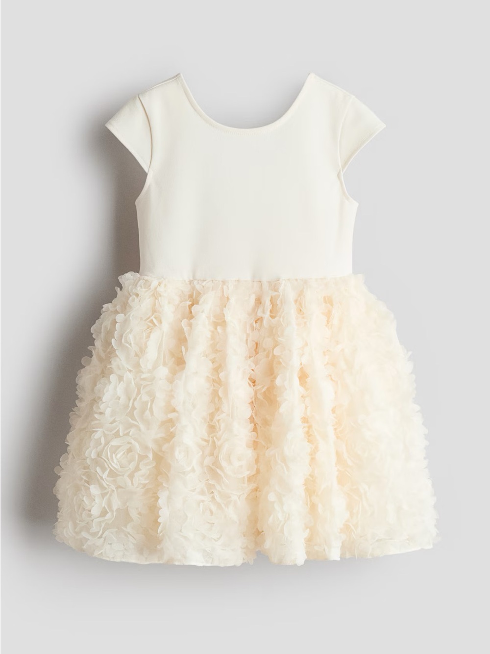 H&M Cream Floral Tulle Dress for Girls